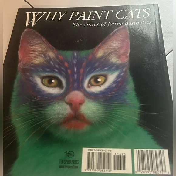Colorful Vintage Cat Art Print Book Home Decor “Why Paint Cats” - Picture 2 of 15